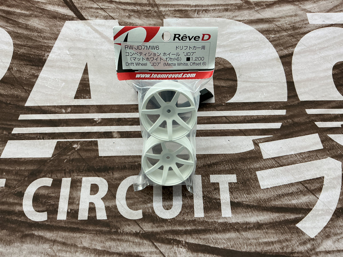 Reve D JD7 Drift Wheel (White) (2) (6mm Offset) w/12mm Hex