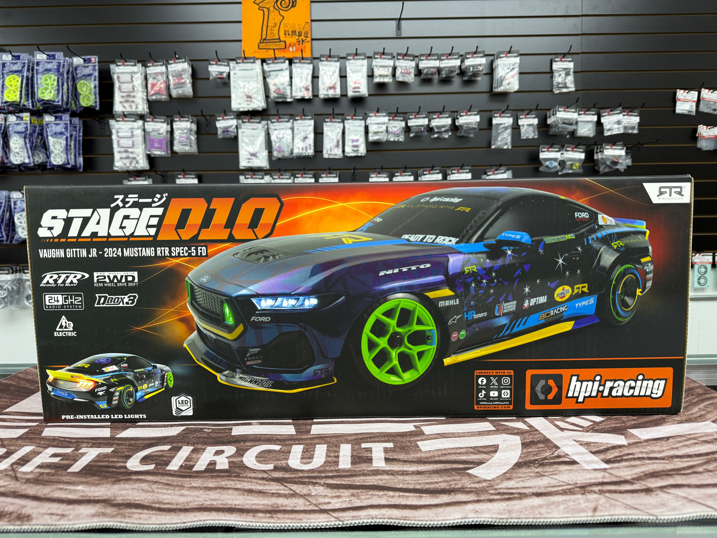 HPI Stage-D10 Flux 1/10 2WD Brushless RTR Drift Car w/Ford Mustang GT RTR S650 Body