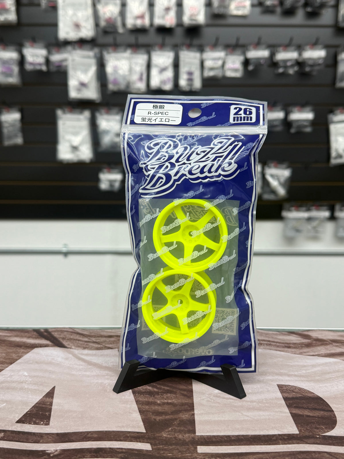 R-SPEC GOKUTAN VALINO 26MM (7 OFFSET - FLO GREEN) (2 PACK) 1/10 RIMS WHEEL [BUZZ BREAK X OVERDOSE] BB-RW-007