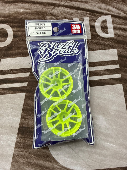 N820S R-Spec - 30MM - LIME YELLOW 9mm 1/10 Wheel Rims