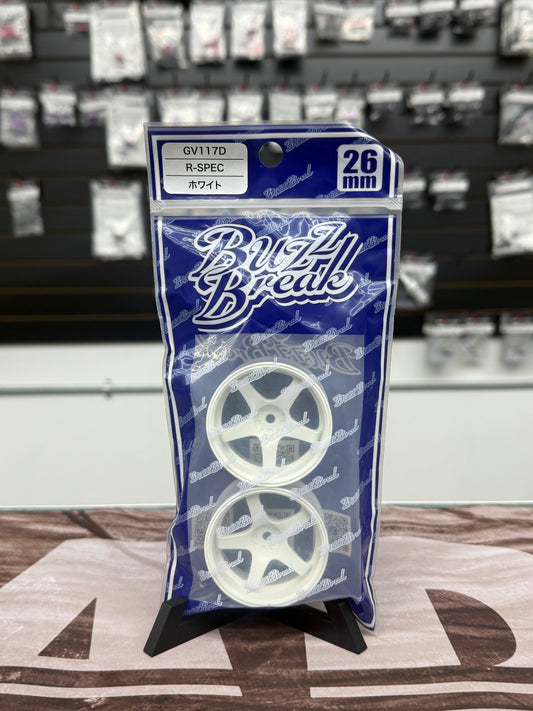 R-SPEC GOKUTAN VALINO GV117D 26MM (7 OFFSET - WHITE) (2 PACK) 1/10 RIMS WHEEL [BUZZ BREAK X OVERDOSE] BB-RW-003