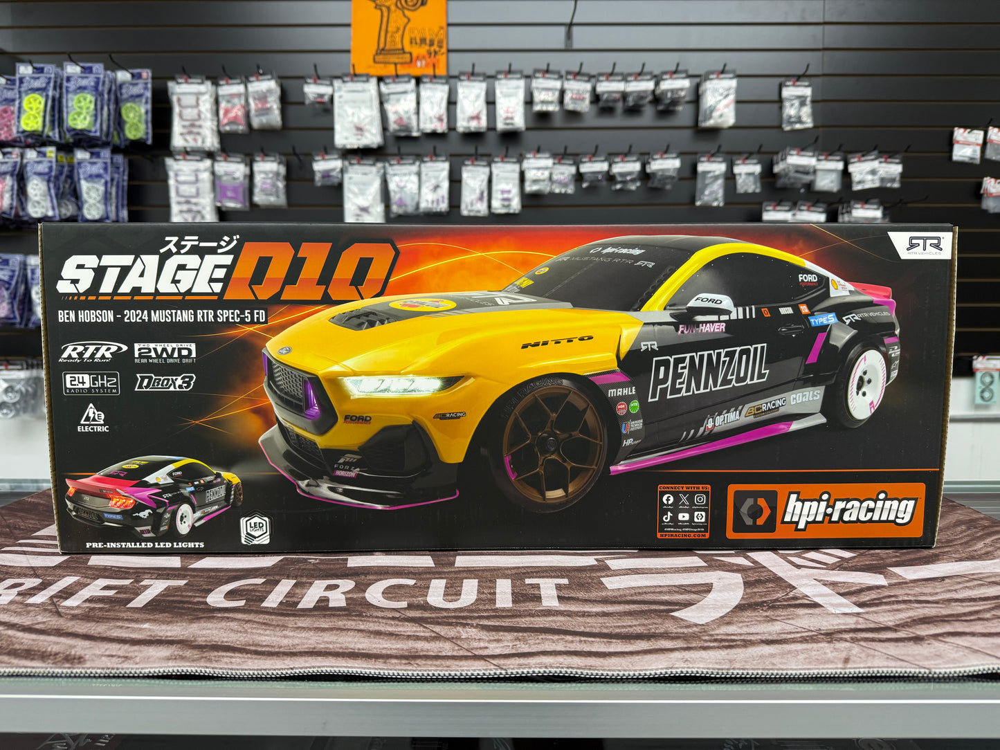 HPI Stage-D10 1/10 2WD Brushed RTR Drift Car w/Ford Mustang GT RTR S650 Body