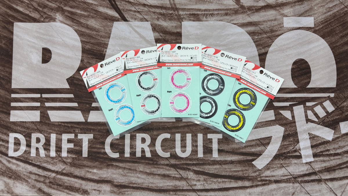 GA18 - Wheel Stickers Decals (for RW-GA18) Blue Black Red Pink Yellow White [Reve D]