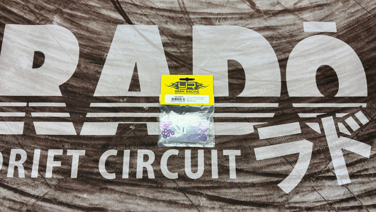 Yeah Racing 3x6mm Aluminum Flat Washer Set (Purple) (70) (Assorted Thickness)