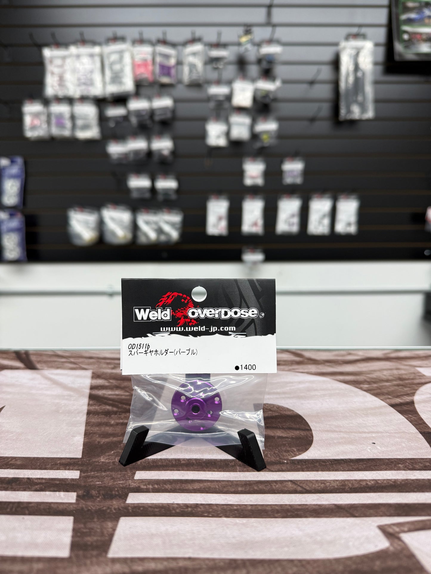 OVERDOSE ALUMINUM SPUR HOLDER FOR GALM - PURPLE RED BLACK